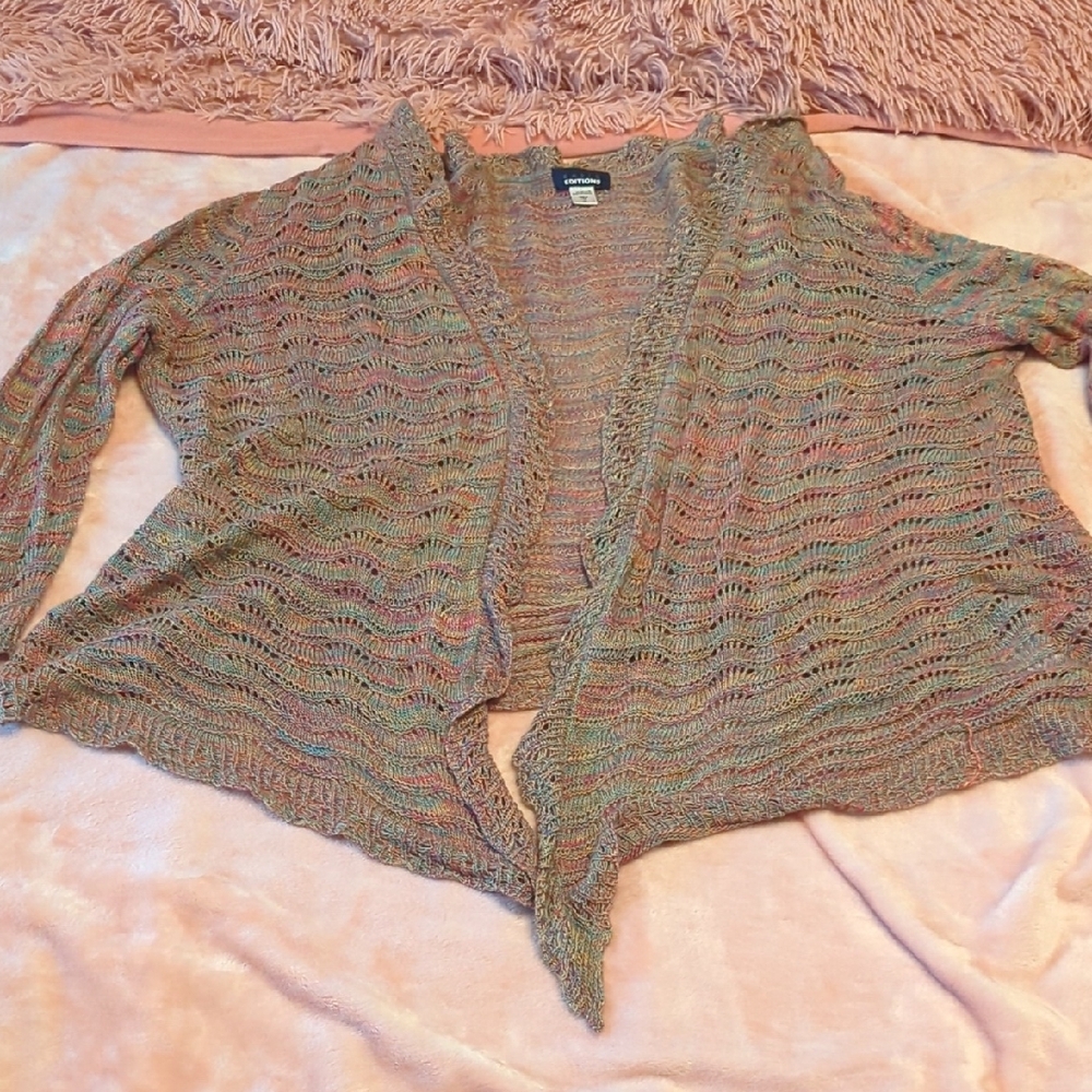 Basic Editions Brown Cardigan Sweater